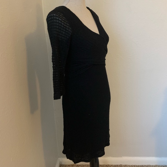 🎁Host Pick🎁 NWOT Amadi Fara Surplice dress in black from Anthropologie, size xs - Picture 7 of 8